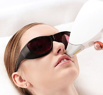 Woman getting laser treatment
